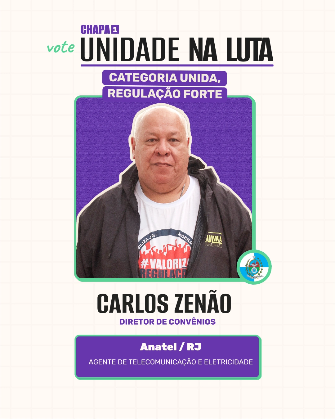 Card de Carlos Zenão, Diretor de Convênios